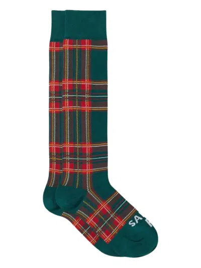 Mc2 Saint Barth Sox Tartan Logo Socks In Green