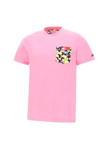 Mc2 Saint Barth Special Edition X Marco Lodola Lodola Il Volto Cotton T-shirt In Pink