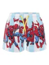 Mc2 Saint Barth Spiderman-print Swim Shorts In Blue