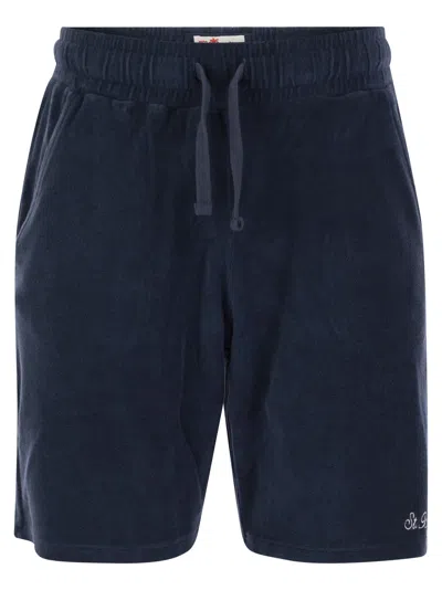 Mc2 Saint Barth Sponge Bermuda Shorts In Blue