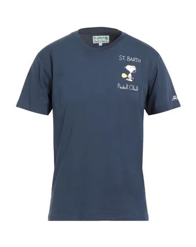 Mc2 Saint Barth Sport Club Man T-shirt Navy Size M Cotton In Blue