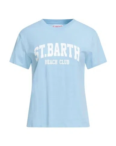 Mc2 Saint Barth Sport Club Woman T-shirt Light Blue Size L Cotton