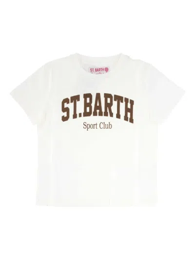 Mc2 Saint Barth Babies' Sport Crew-neck T-shirt In White