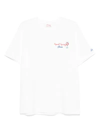Mc2 Saint Barth Spritz Please Cotton T-shirt In White