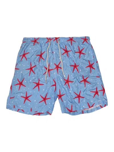 Mc2 Saint Barth Starfish-print Swim Shorts In Blue