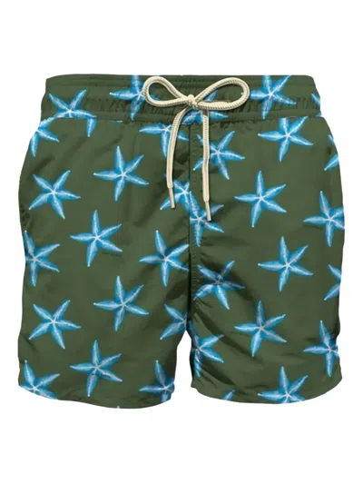 Mc2 Saint Barth Starfish-print Swim Shorts In Green