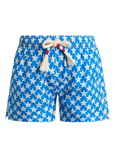 Mc2 Saint Barth Kids' Starfish-print Swim Shorts In Blue