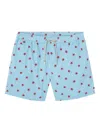 Mc2 Saint Barth Starfish-striped Swim Shorts In Blue