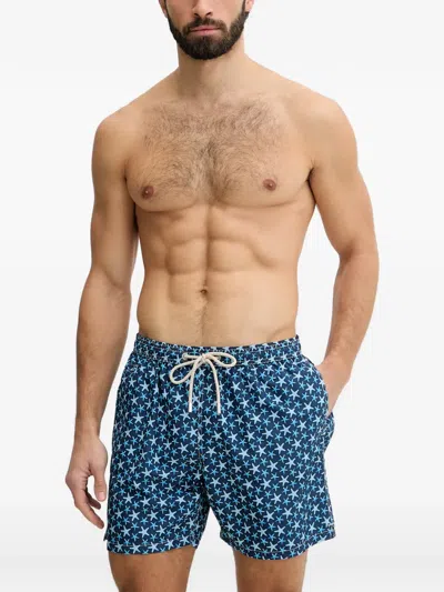 Mc2 Saint Barth Starfish-print Drawstring Swim Shorts In Blue