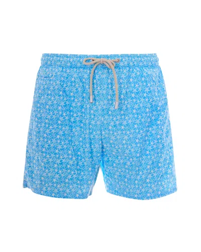 Mc2 Saint Barth Star-print Micro Stretch Bermuda Shorts In Blue