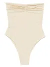 Mc2 Saint Barth Strapless Swimsuit In Neutral