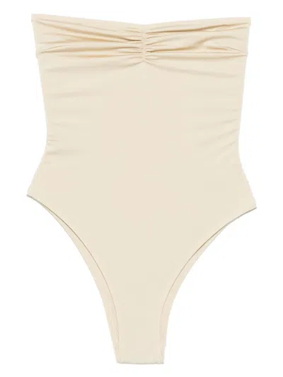 Mc2 Saint Barth Strapless Swimsuit In Neutral