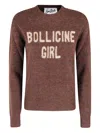 Mc2 Saint Barth Strass-embellishment Sweater In Brown