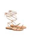 Mc2 Saint Barth Strass Wrap Sandal Gold In Brown