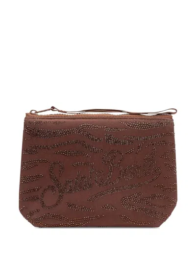 Mc2 Saint Barth Strass Zebra Pochette In Brown