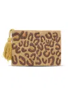 Mc2 Saint Barth Straw Pouch Animalier In Brown