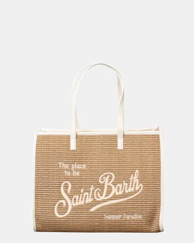 Mc2 Saint Barth Straw Shoulder Bag With Piping - 1910 Emb