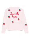 Mc2 Saint Barth Strawberry-embroidered Sweater In Pink