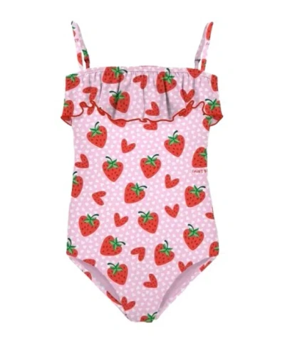 Mc2 Saint Barth Strawberry Print Swimsuit In Multi