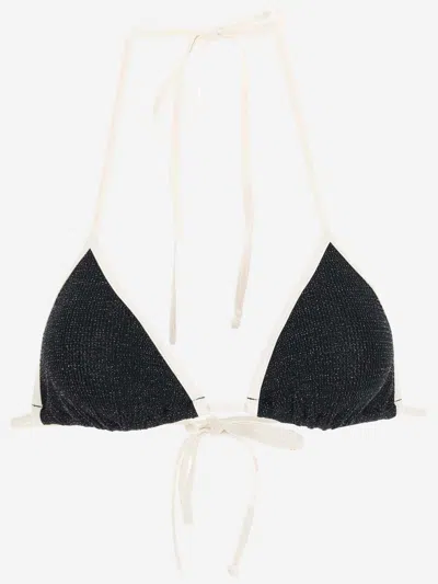 Mc2 Saint Barth Stretch Nylon Bikini Top In Black