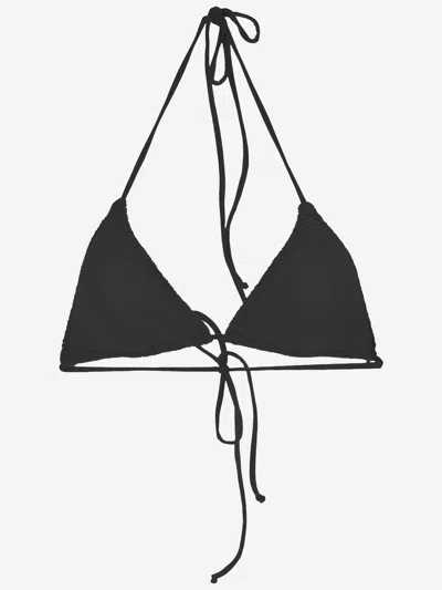 Mc2 Saint Barth Stretch Nylon Bikini Top In Black