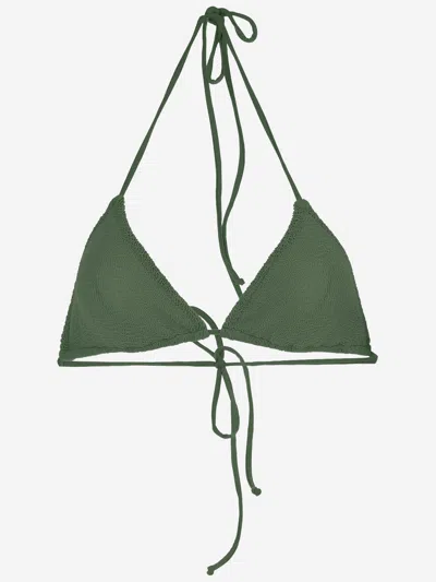 Mc2 Saint Barth Stretch Nylon Bikini Top In Green
