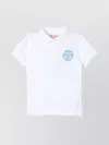 Mc2 Saint Barth Stretch Piquet Polo Graphic Print In White