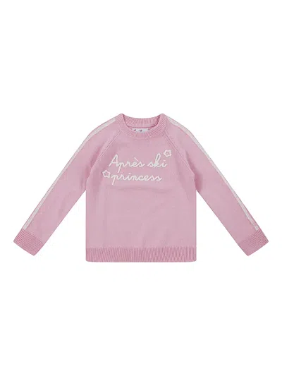 Mc2 Saint Barth Kids' Stripe-detail Embroidered Sweater In Pink