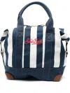 Mc2 Saint Barth Stripe Print Travel Bag With Two-way Zip Fastening In Blue