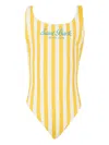 Mc2 Saint Barth Stripe Swimsuit In Yellow
