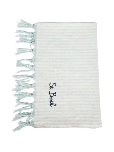 Mc2 Saint Barth Striped Beach Towel In Neutral