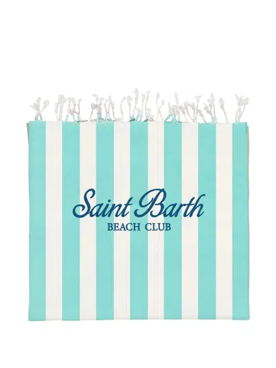 Mc2 Saint Barth Kids' Striped Beach Towel In Blue