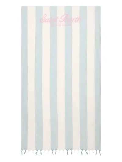 Mc2 Saint Barth Kids' Striped Beach Towel In Green