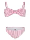 Mc2 Saint Barth Striped Bikini In Pink