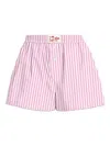 Mc2 Saint Barth Striped Button-fastening Shorts In Pink
