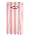 Mc2 Saint Barth Striped Cotton Beach Towel In Pink