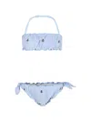Mc2 Saint Barth Striped Cotton Bikini Set In Blue