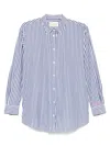 Mc2 Saint Barth Striped Cotton Shirt In Blue
