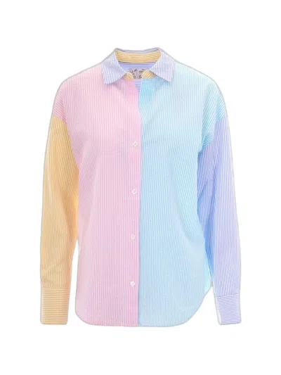 Mc2 Saint Barth Striped Cotton Shirt In Multi