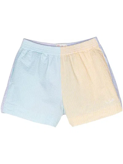 Mc2 Saint Barth Striped Cotton Shorts In Multicolor