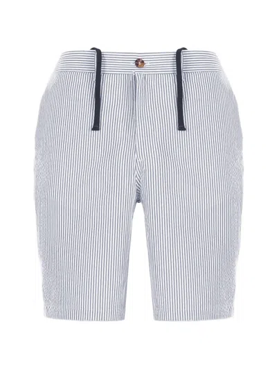 Mc2 Saint Barth Striped Drawstring Shorts In Blue