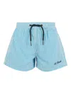 Mc2 Saint Barth Striped Drawstring Swim Shorts In Blue