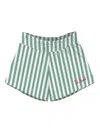 Mc2 Saint Barth Striped Elastic-waist Shorts In Green