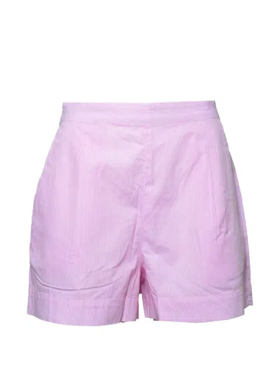 Mc2 Saint Barth Striped Elasticat-waist Shorts In Pink