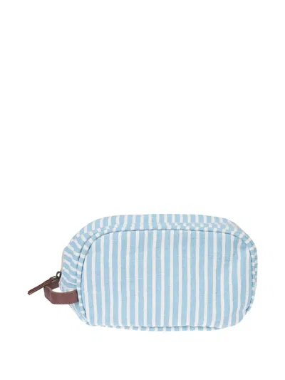 Mc2 Saint Barth Striped Gadget Wash Bag In Blue