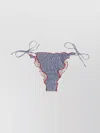 Mc2 Saint Barth Striped Halter Neck Ruffle Trim Bikini In Blue