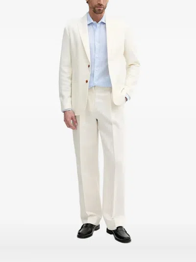 Mc2 Saint Barth Striped Linen Shirt In Blue