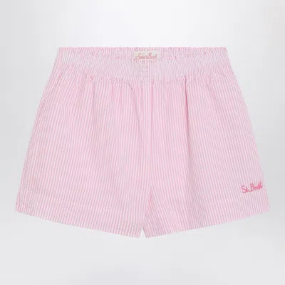 Mc2 Saint Barth Striped Maeve Jr Shorts In Seersucker Cotton