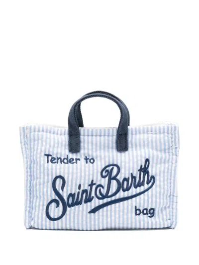 Mc2 Saint Barth Striped Phone Bag In Blue