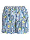 Mc2 Saint Barth Striped-print Swim Shorts In Blue